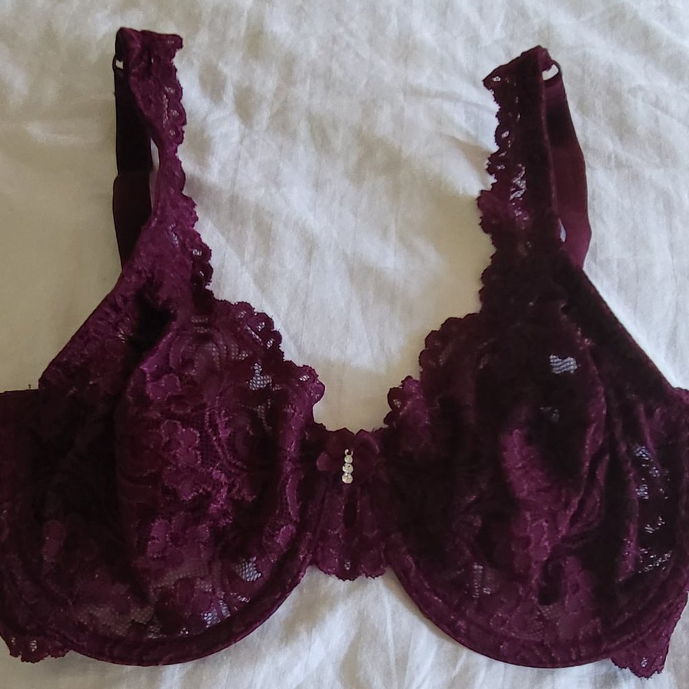 Purple lace bra